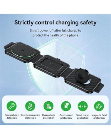 Cargador Inalámbrico Hoco CQ4 15W Plegable 3-1 para Apple