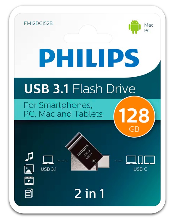 PHILIPS PENDRIVE 2 EN 1 USB...