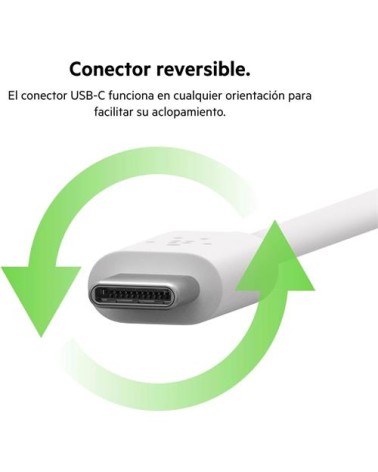 Cargador USB-C 20W Belkin +Cable Usb-C a Usb-C 1 Metro Blanco
