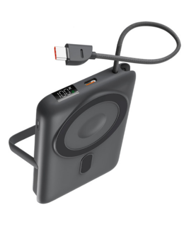 KSIX BATERIA AUXILIAR MAGNETICA 10000mAh / PD 22,5W / USBc / SOPORTE