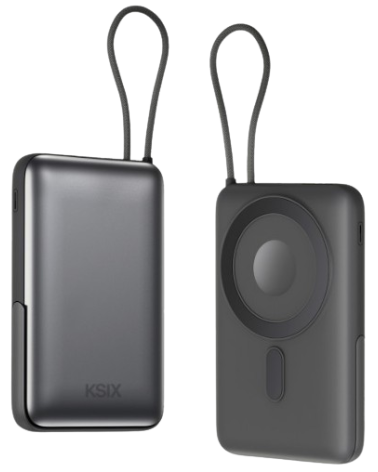 KSIX BATERIA AUXILIAR MAGNETICA 10000mAh / PD 22,5W / USBc / SOPORTE