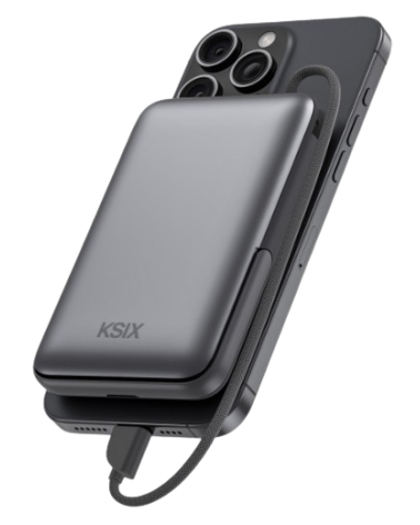 KSIX BATERIA AUXILIAR MAGNETICA 10000mAh / PD 22,5W / USBc / SOPORTE