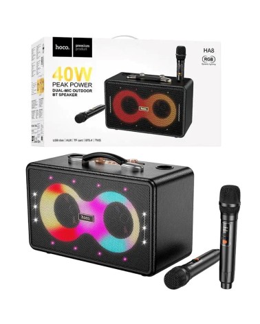 Hoco HA8 Altavoz Karaoke Bluetooth 40W con 2 Micrófonos