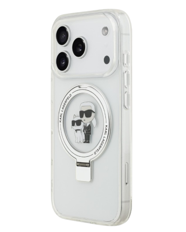 KARL LAGERFELD CARCASA MAGSAFE RINGSTAND KC IPHONE 17 PRO MAX BLANCO