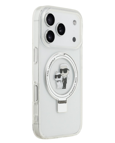 KARL LAGERFELD CARCASA MAGSAFE RINGSTAND KC IPHONE 17 PRO MAX BLANCO