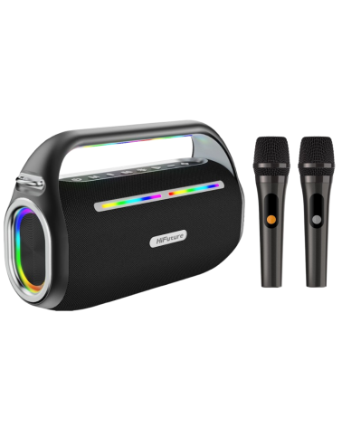 HIFUTURE KARAOKE/ALTAVOZ MUSICBOX 70W / 2 MICROFONOS NEGRO