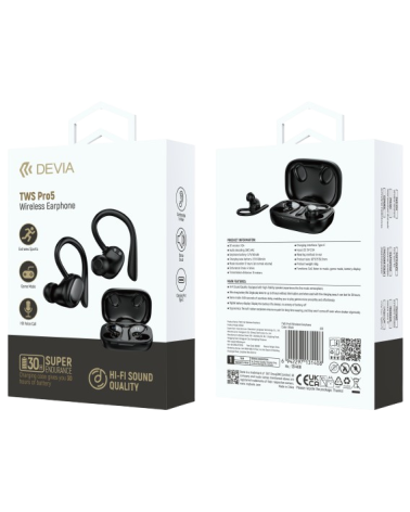 DEVIA AURICULAR BLUETOOTH TWS PRO5 NEGRO