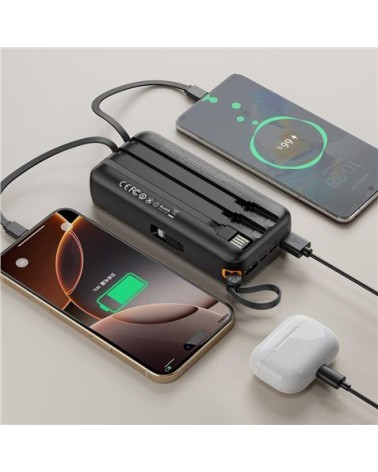POWERBANK 20000MAH 3 SALIDAS NEGRO PR278 XO