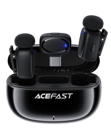 Acefast R2 Kit con 2 Micrófonos Lavalier HD Inalámbricos con receptor USB-C