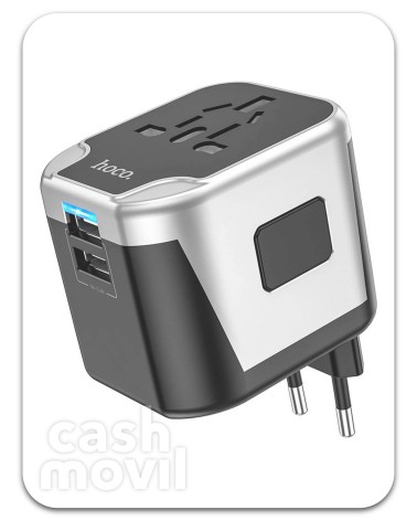 Hoco AC5 Adaptador 2.4 Amp y Conversor de Viaje 2-1