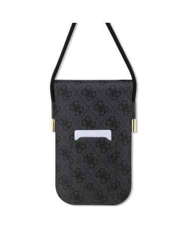 GUESS – Bolso de Polipiel Negro con Auriculares TWS y Logo 4G