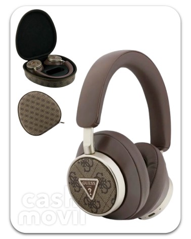 GUESS – Auriculares Bluetooth ENC Marrón 45H con Estuche