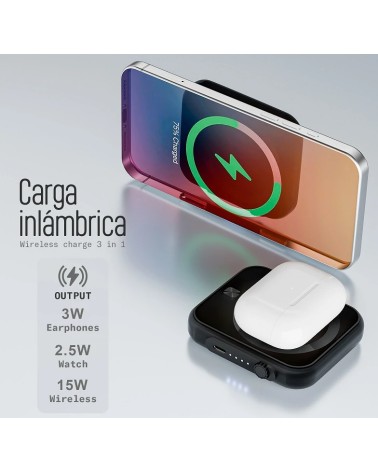 Power Bank Inalámbrico 3in1 5000mHa Negro