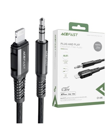 Cable Lightning - 3.5mm 1.2 m Acefast C1-06 Certificado Negro