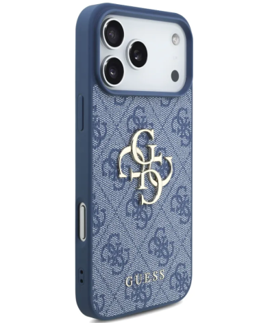 Funda GUESS 17 Pro Max LogoG Tejido Azul con Pulsera