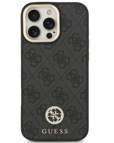 Funda GUESS iPhone 16 Pro Max Magsafe Polipiel Negro con Correa
