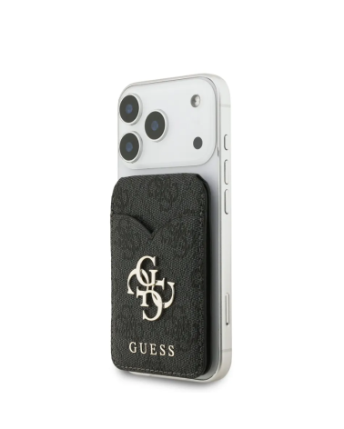 GUESS 4G PU TARJETERO NEGRO CON SOPORTE MAGSAFE Y ESPEJO 4G CLASSIC