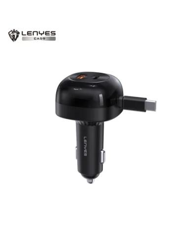 Cargador de Coche | 60W con Cable USB-C Retractil y PD30W | Lenyes CA59
